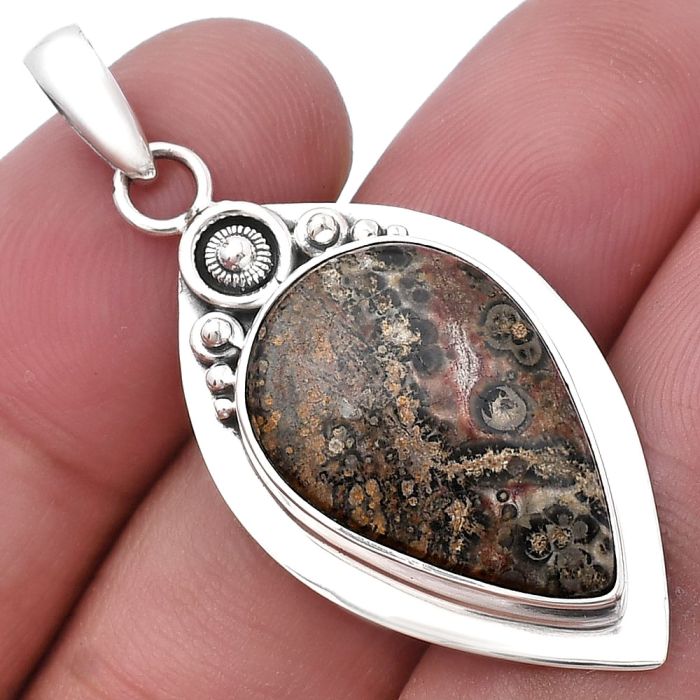 Leopard Skin Jasper Pendant SDP143837 P-1350, 15x22 mm