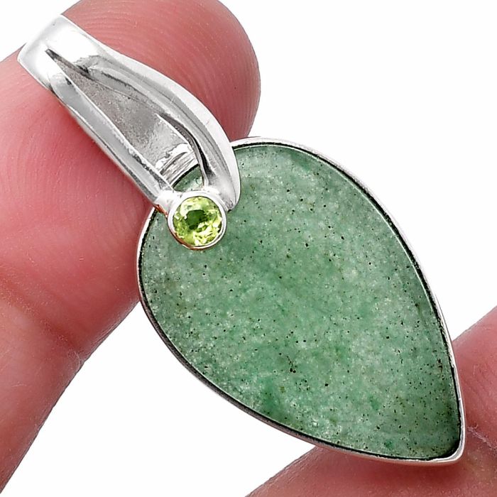 Green Aventurine and Peridot Pendant SDP144096 P-1251, 15x23 mm