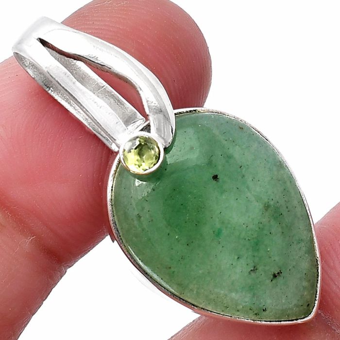 Green Aventurine and Peridot Pendant SDP144101 P-1251, 15x21 mm