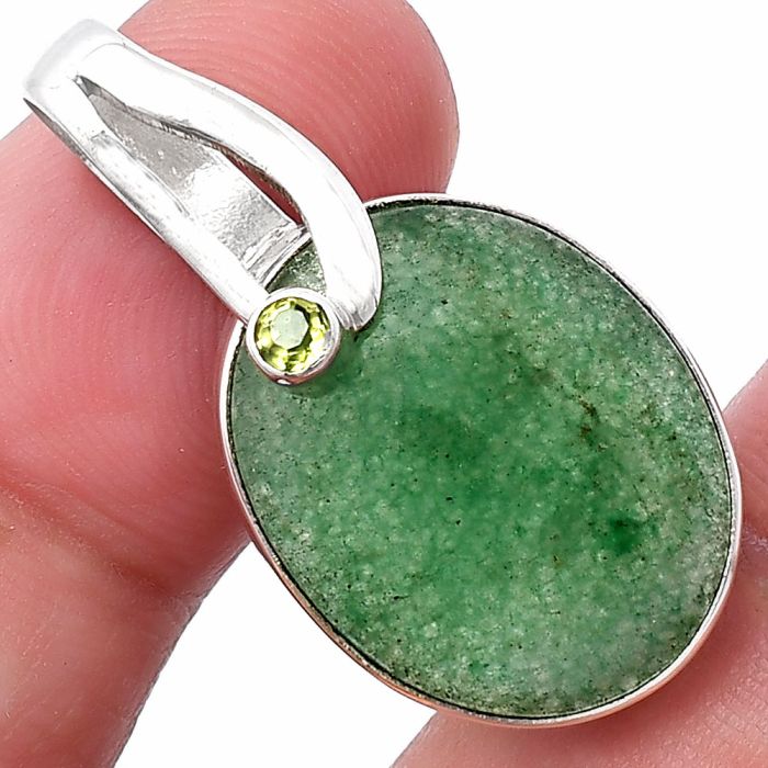 Green Aventurine and Peridot Pendant SDP144102 P-1251, 17x21 mm