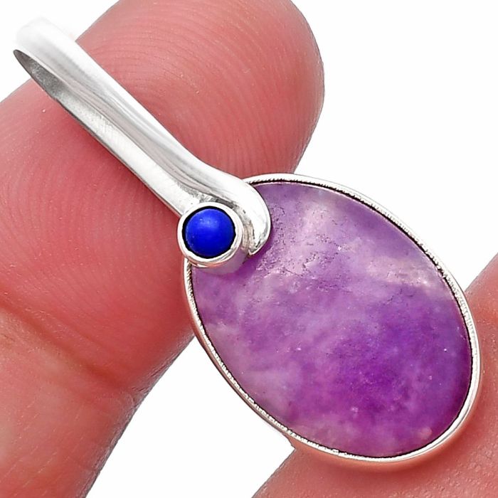 Purple Lepidolite and Lapis Lazuli Pendant SDP144129 P-1251, 13x18 mm