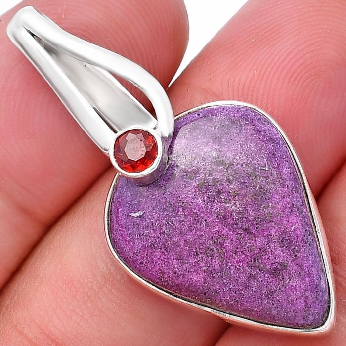 Purpurite and Garnet Pendant SDP144292 P-1251, 18x21 mm