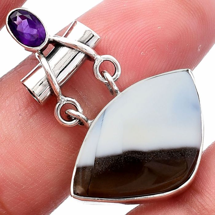 Owyhee Opal and Amethyst Pendant SDP144426 P-1276, 15x23 mm