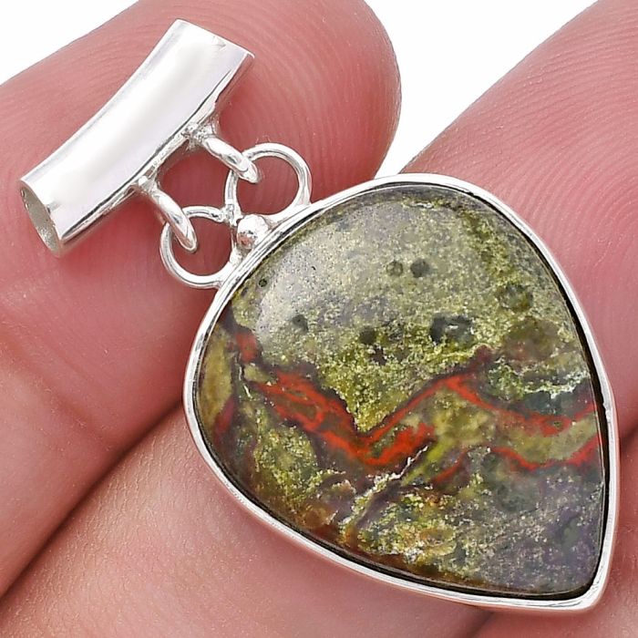 Dragon Blood Stone Pendant SDP144606 P-1198, 18x21 mm