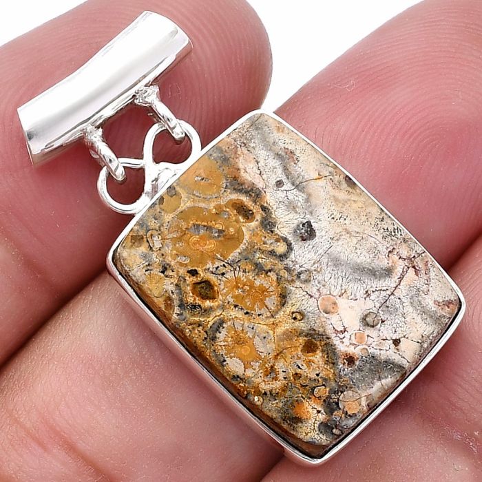 Leopard Skin Jasper Pendant SDP144628 P-1198, 16x20 mm