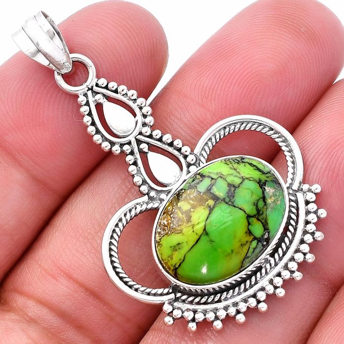 Green Matrix Turquoise Pendant SDP145033 P-1579, 13x17 mm