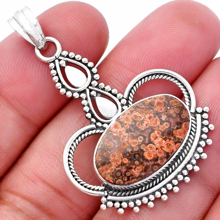 Poppy Jasper Pendant SDP145034 P-1579, 12x20 mm