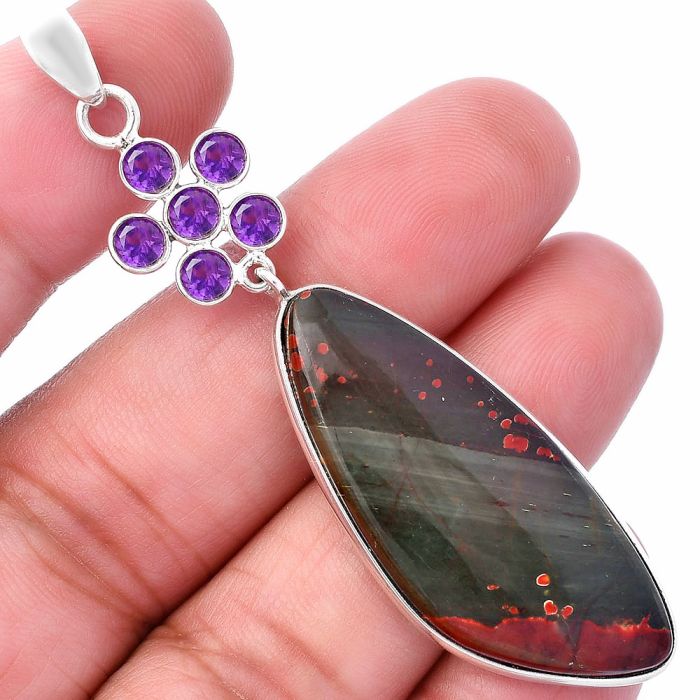 Cherry Creek and Amethyst Pendant SDP145764 P-1122, 17x39 mm