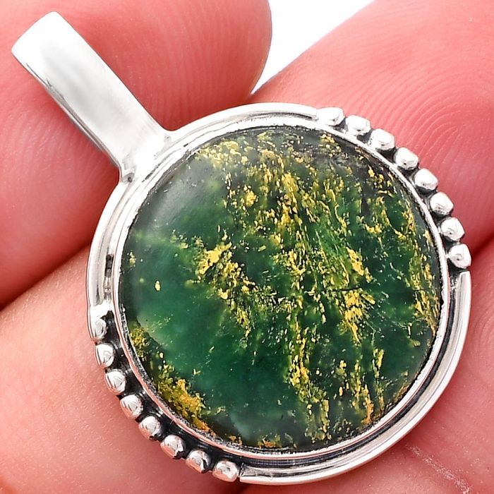 Green Fuchsite Pendant SDP145815 P-1326, 18x18 mm