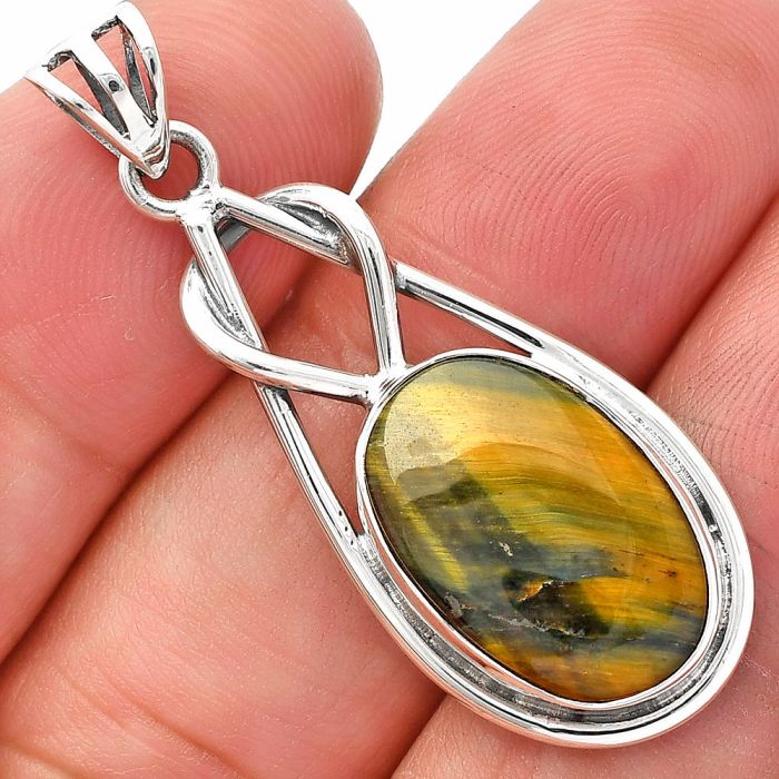 Blue Tiger Eye Pendant SDP146876 P-1008, 12x18 mm