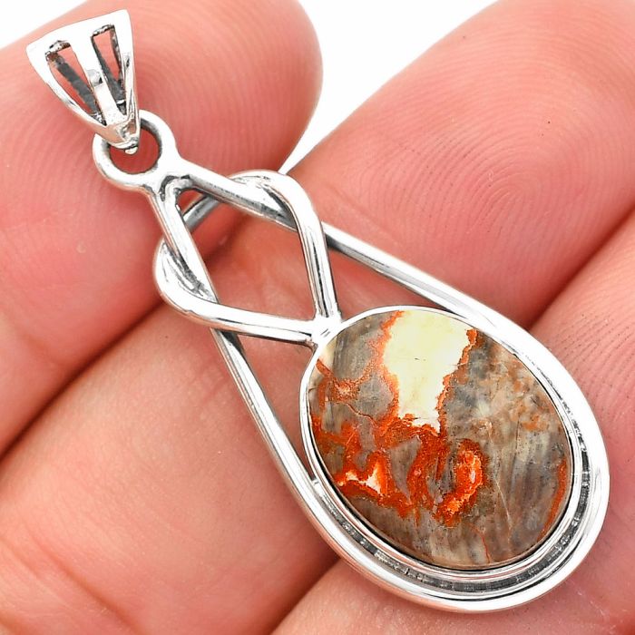 Rosetta Picture Jasper Pendant SDP146888 P-1008, 12x16 mm