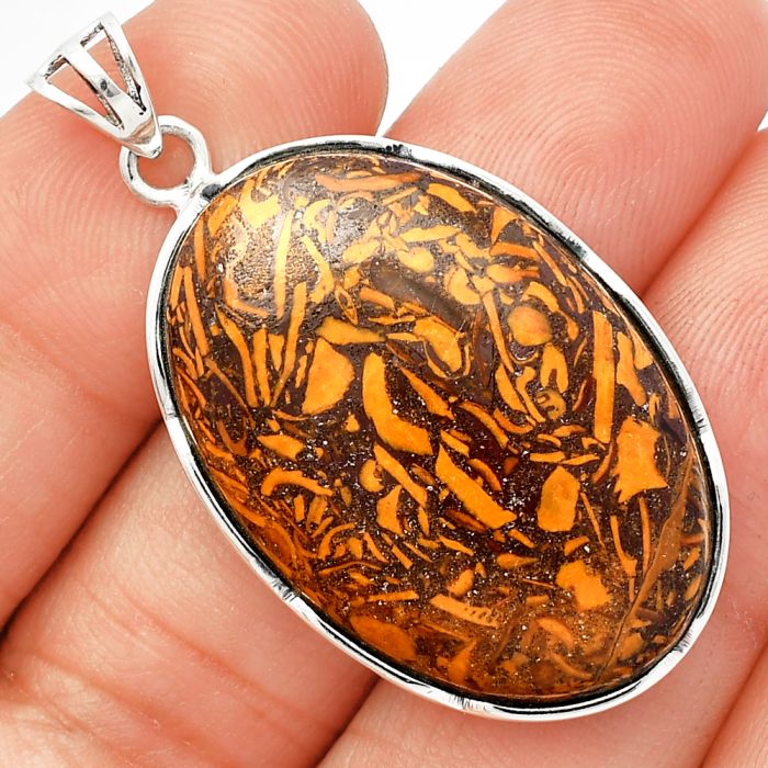 Coquina Fossil Jasper Pendant SDP146946 P-1310, 22x33 mm