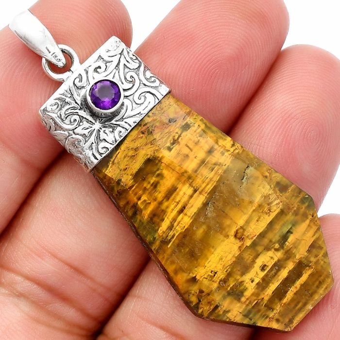 Nellite and Amethyst Pendant SDP147888 P-1331, 21x37 mm