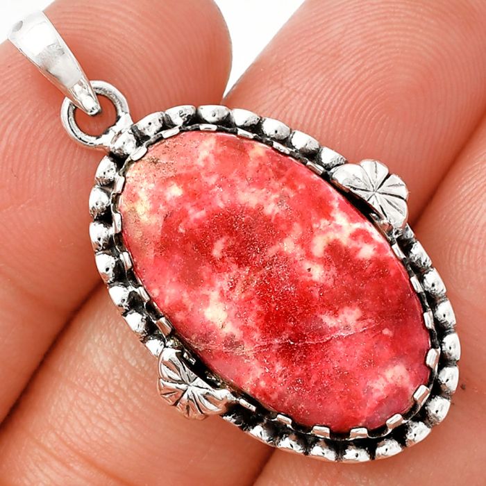 Pink Thulite Pendant SDP147909 P-1730, 15x25 mm