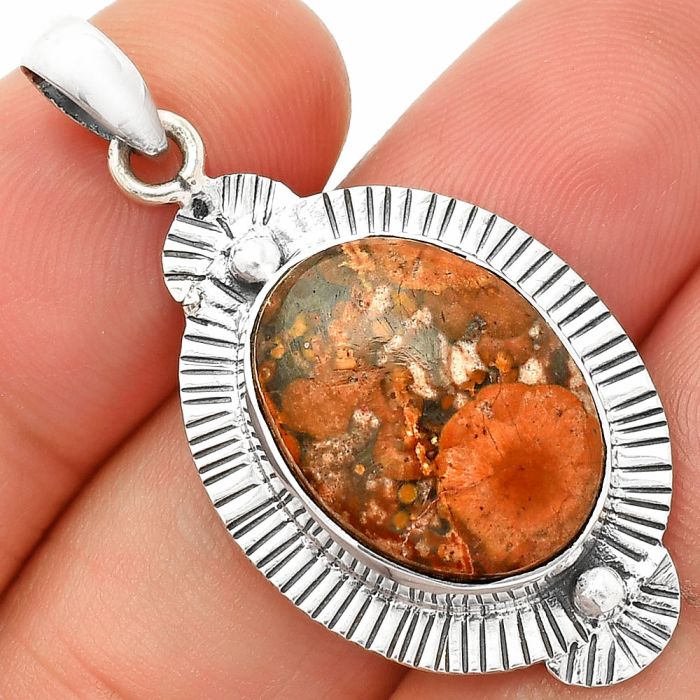 Poppy Jasper Pendant SDP148276 P-1732, 14x18 mm