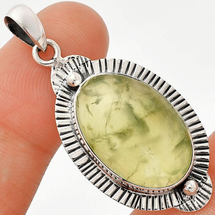 Prehnite Pendant SDP148298 P-1732, 14x21 mm