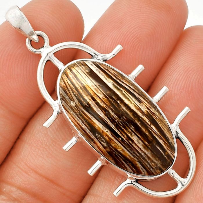 Stick Agate Pendant SDP148316 P-1271, 15x27 mm