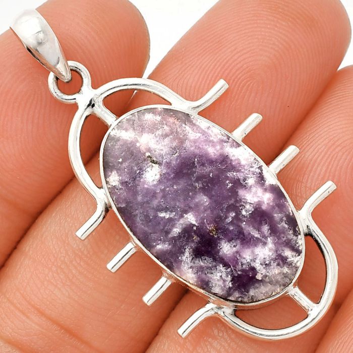 Purple Lepidolite Pendant SDP148346 P-1271, 15x24 mm