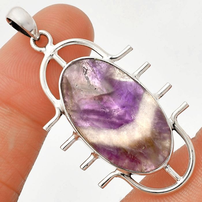 Chevron Amethyst Pendant SDP148365 P-1271, 15x26 mm