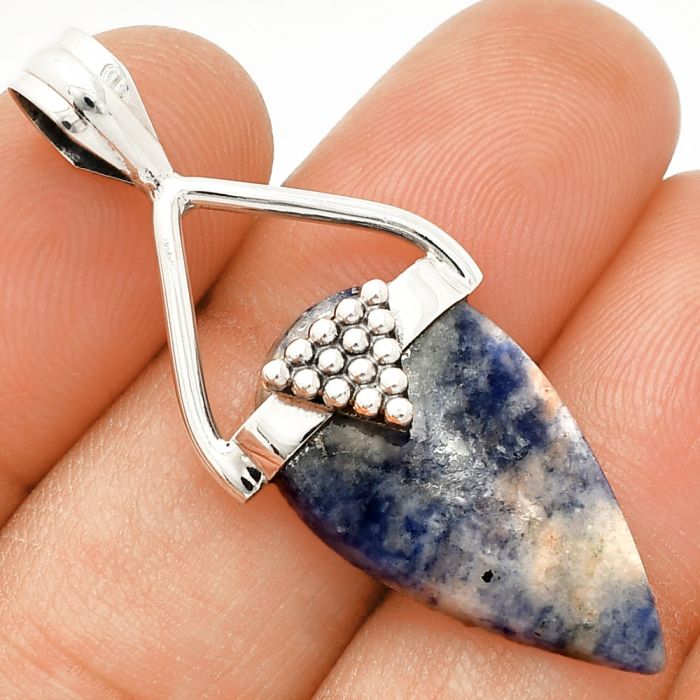 Sodalite Pendant SDP149184 P-1722, 14x25 mm