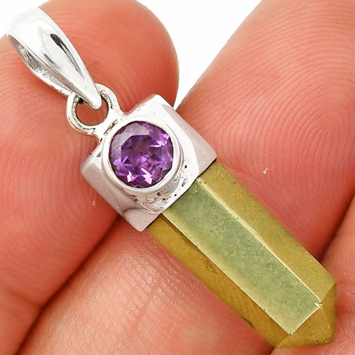 Point - Apache Gold Healer's Gold and Amethyst Pendant SDP149352 P-1107, 6x20 mm