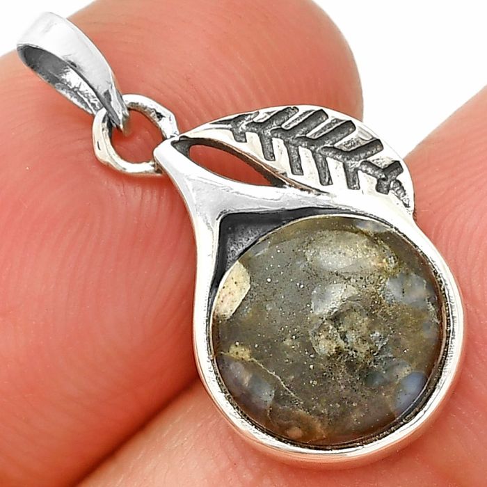 Leaf - Llanite Blue Opal Crystal Sphere Pendant SDP149432 P-1105, 10x10 mm