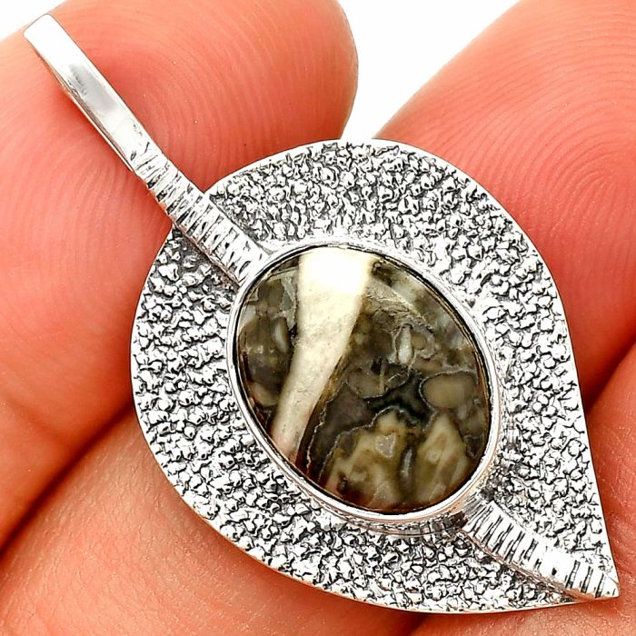 Mexican Cabbing Fossil Pendant SDP149538 P-1218, 10x14 mm