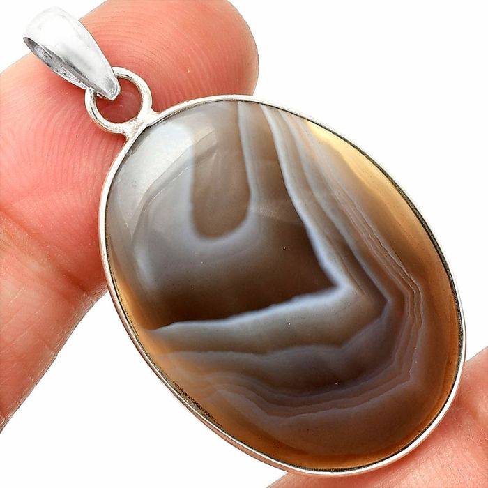 Banded Onyx Pendant SDP150307 P-1001, 23x30 mm