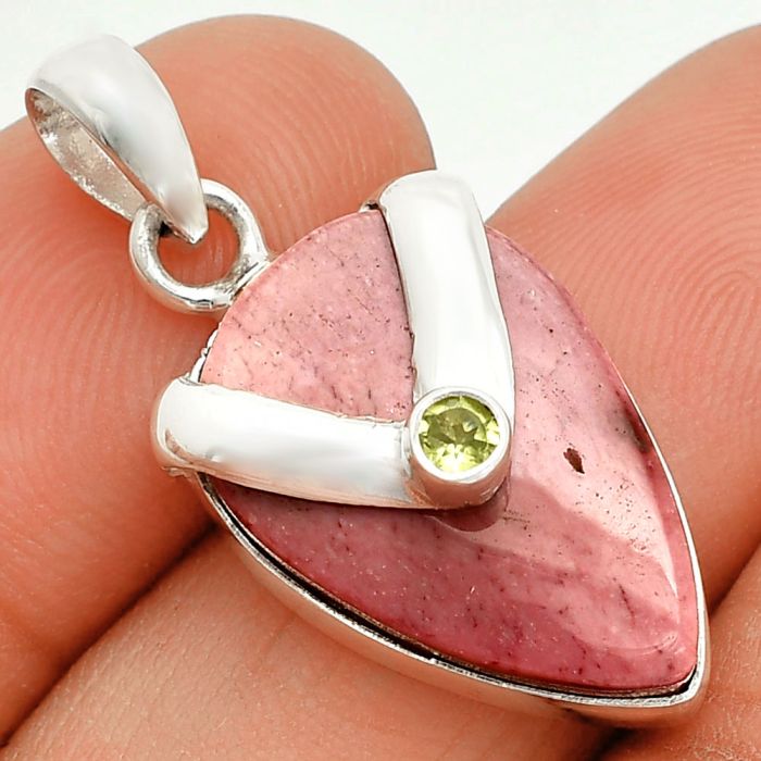 Red Mookaite and Peridot Pendant SDP150726 P-1735, 14x21 mm