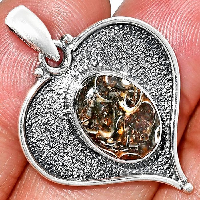 Heart - Turtella Jasper Pendant SDP151275 P-1503, 10x14 mm