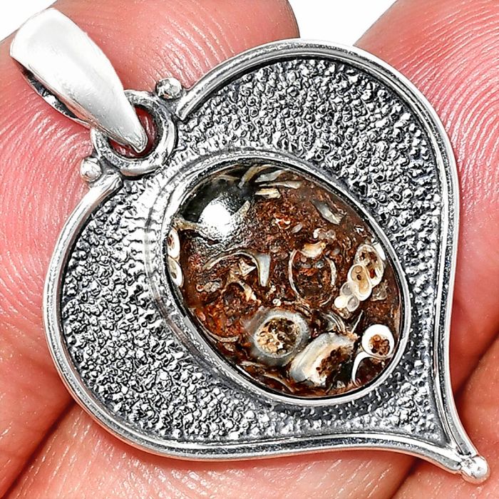 Heart - Turtella Jasper Pendant SDP151298 P-1503, 11x15 mm