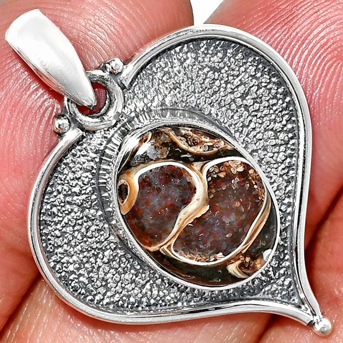 Heart - Turtella Jasper Pendant SDP151299 P-1503, 11x14 mm