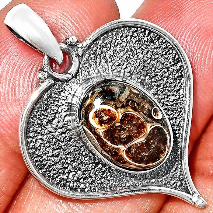 Heart - Turtella Jasper Pendant SDP151328 P-1503, 9x13 mm