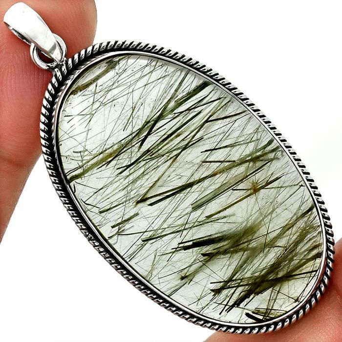 Epidote In Quartz Pendant SDP151424 P-1068, 24x40 mm