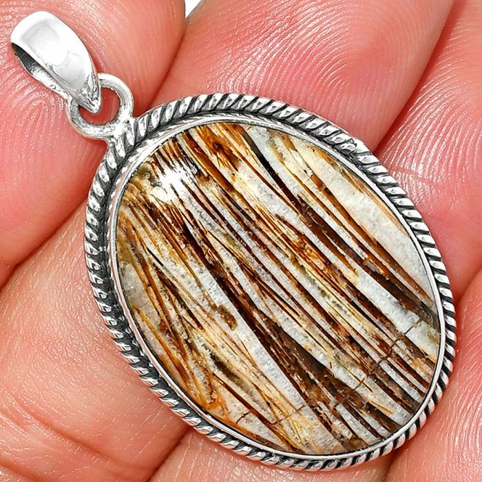 Stick Agate Pendant SDP151427 P-1068, 19x27 mm