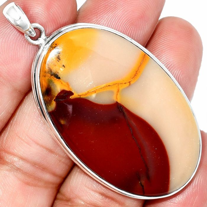 Red Mookaite Pendant SDP151511 P-1124, 27x44 mm