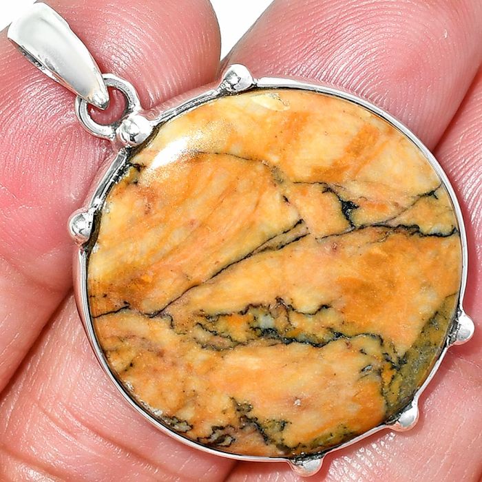 Honey Dendritic Opal Pendant SDP151608 P-1349, 28x28 mm