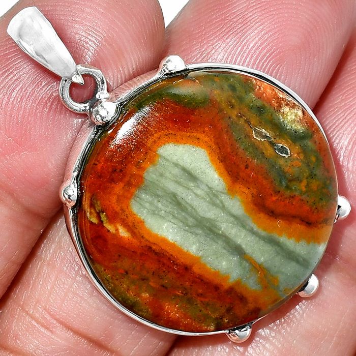 Rocky Butte Picture Jasper Pendant SDP151706 P-1349, 26x26 mm