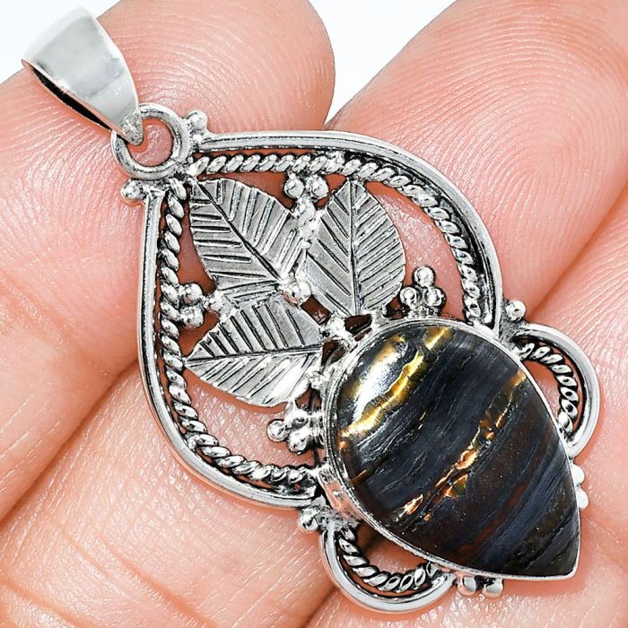 Iron Tiger Eye Pendant SDP151894 P-1258, 12x18 mm