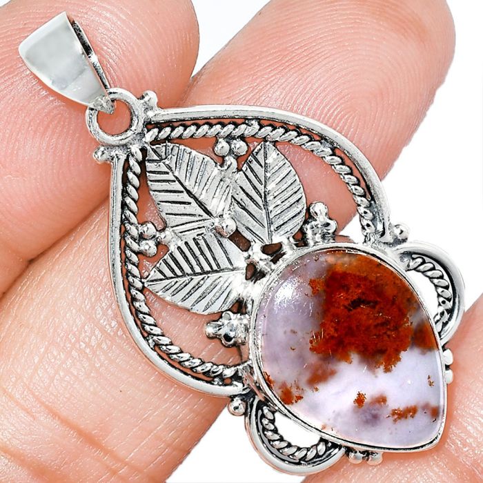 Robinson Ranch Plume Agate Pendant SDP151896 P-1258, 14x19 mm