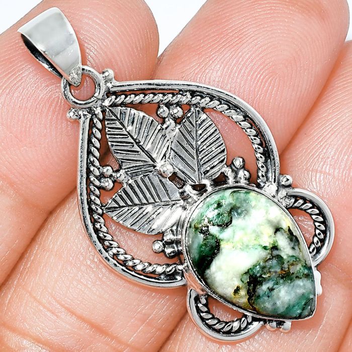 Green Mariposite Pendant SDP151934 P-1258, 11x17 mm