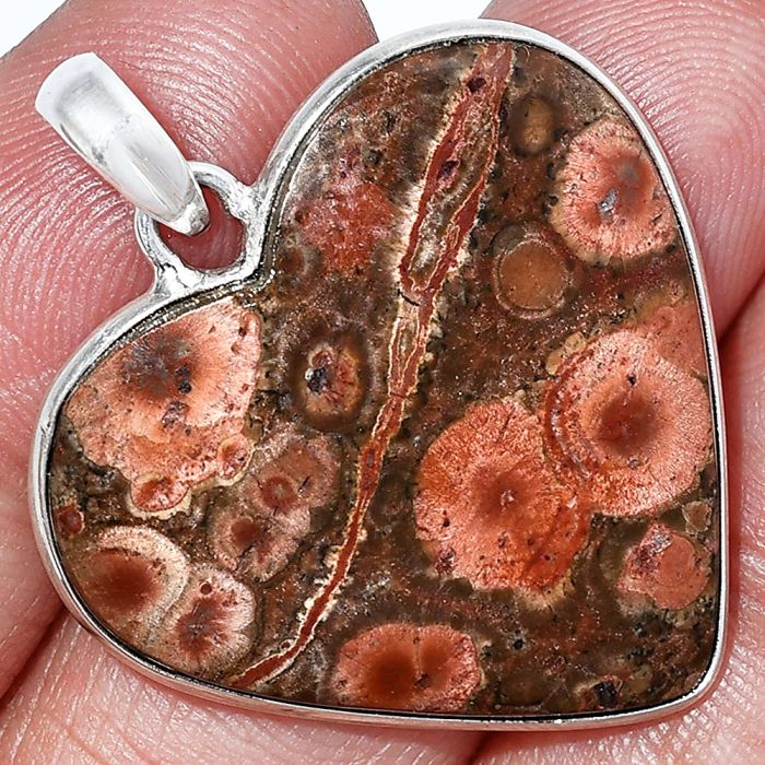 Heart - Poppy Jasper Pendant SDP151980 P-1043, 29x30 mm