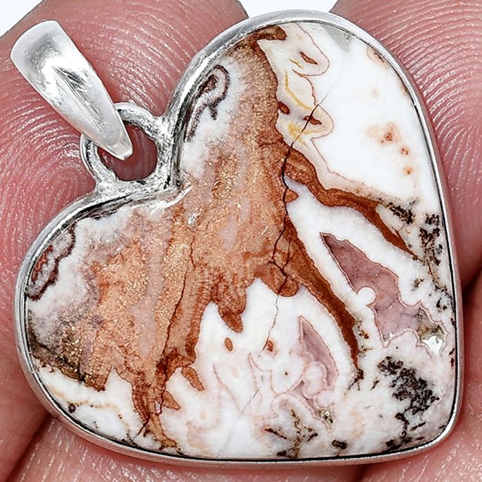 Heart - Rosetta Picture Jasper Pendant SDP151985 P-1043, 26x27 mm