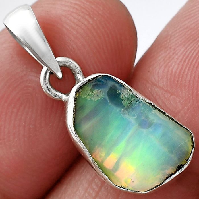 Ethiopian Opal Rough Pendant SDP152114 P-1001, 9x14 mm