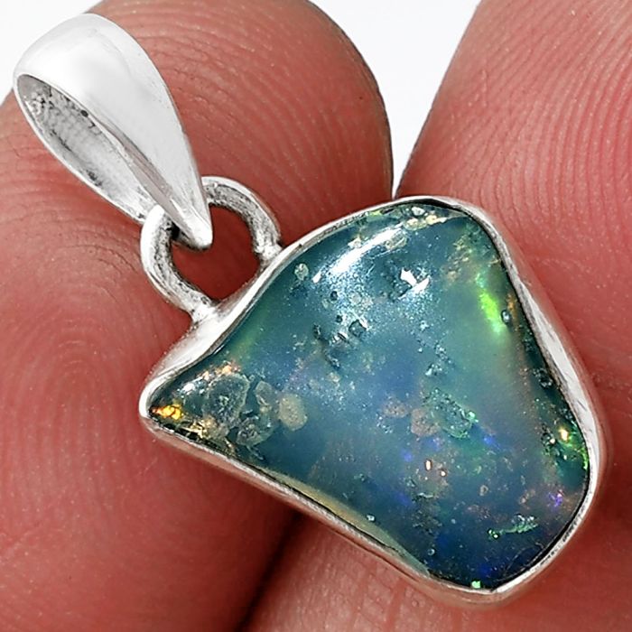 Ethiopian Opal Rough Pendant SDP152119 P-1001, 11x14 mm