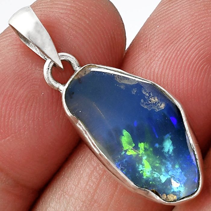 Ethiopian Opal Rough Pendant SDP152140 P-1001, 11x19 mm