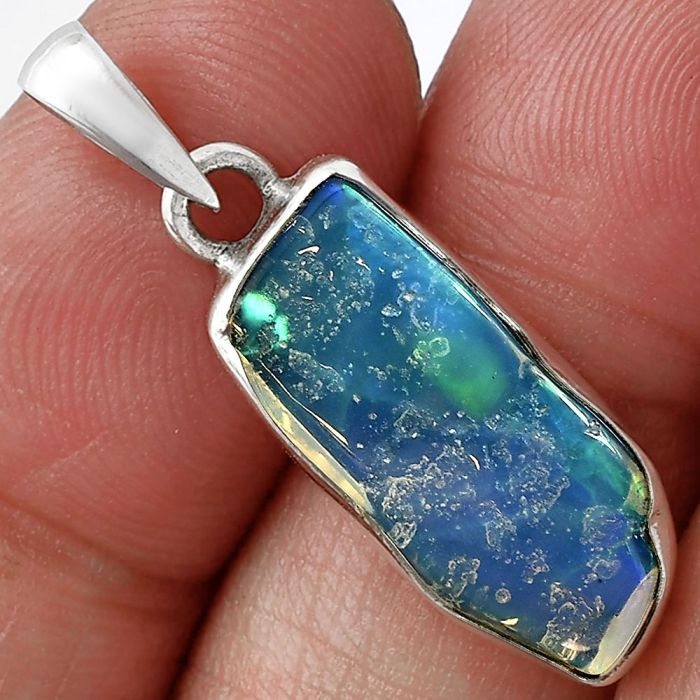 Ethiopian Opal Rough Pendant SDP152149 P-1001, 9x21 mm