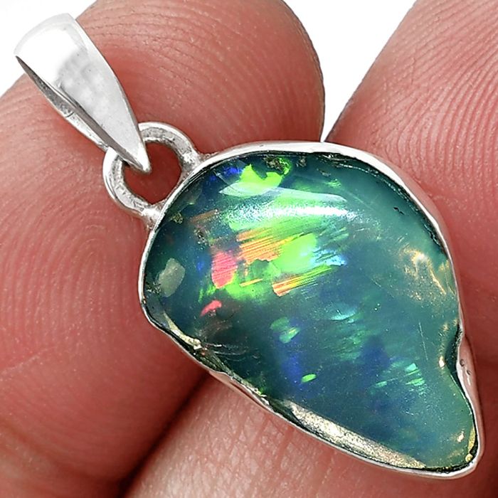 Ethiopian Opal Rough Pendant SDP152154 P-1001, 12x18 mm