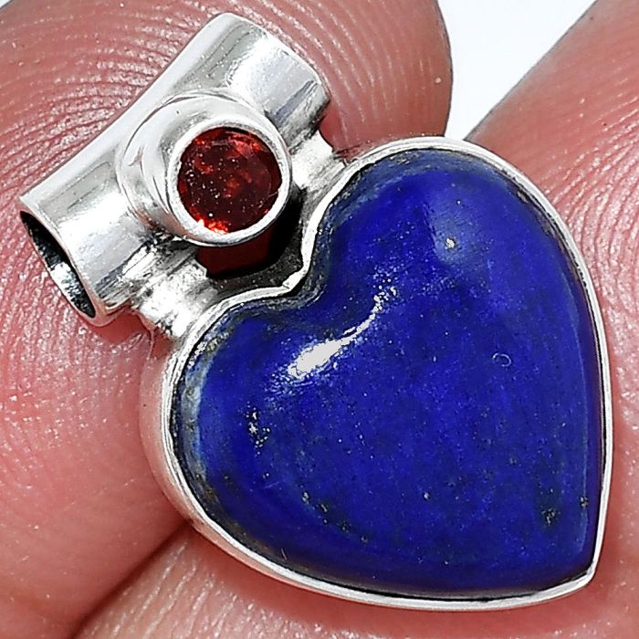 Heart - Lapis Lazuli and Garnet Pendant SDP152253 P-1300, 15x15 mm