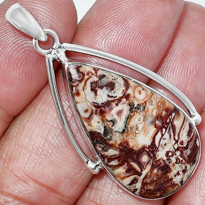 Leopard Skin Jasper Pendant SDP152318 P-1566, 17x31 mm